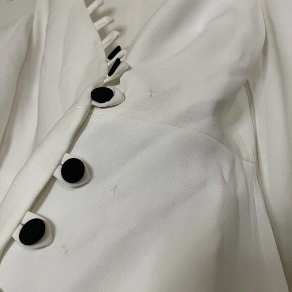 ALEXIS White asymmetrical button down bell sleeve blouse top size XS - Picture 2 of 10